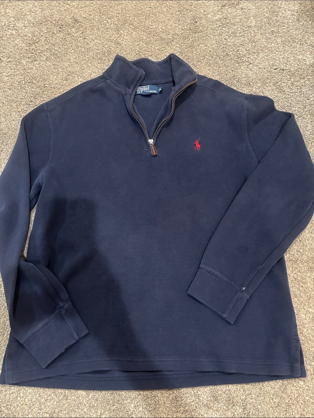 Polo by Ralph Lauren Navy Half-Zip Sweater with Red Pony